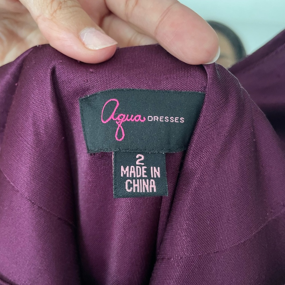 AQUA Gold & Plum Sequin Mini Dress - Picture 8 of 8